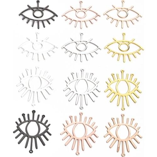 Brass Pendant Hollow Demon Eye Pendant Hip Hop Big Eye Exaggerated Personalized Necklace Earring Accessories