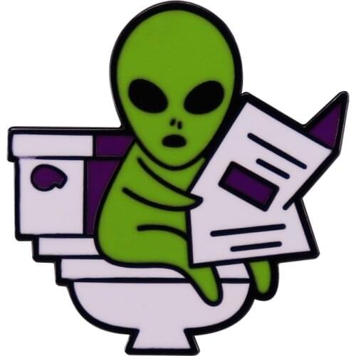 LT908 Funny alien Cute Enamel Pins Custom Brooches Lapel Badge Jewelry For Backpack Decoration Friends Kids Gift Accessories