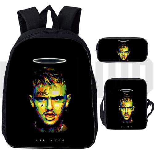 3D Lil peep Mochila Fashion Backpack Teenager Bookbag Girls School Bags Laptop Penbox Shoulderbag Women HipHop Travel Rucksack