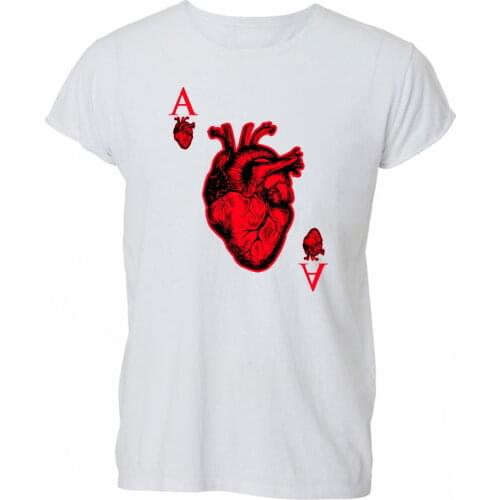 2019 Summer Hot Sale Men O-Neck T Shirt Ace Of Hearts Cool Hip Casino Card Gambling T Shirt Tshirt Mens Womens Gift