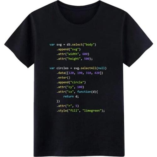 MenS D3.Js Program T Shirt Printed Tee Shirt S-Xxxl Trend Anti-Wrinkle Casual Spring Standard Shirt