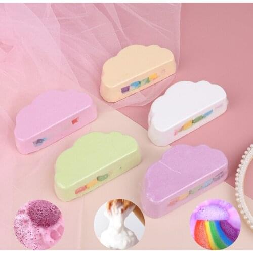 110g soap Natural Skin Care Cloud Rainbow Bath Salt Shower Bomb Exfoliating