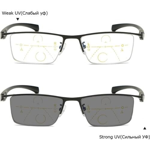 New Progressive multifocal Photochromism reading glasses men smart zoom reading glasses women far near sight eyewear with case