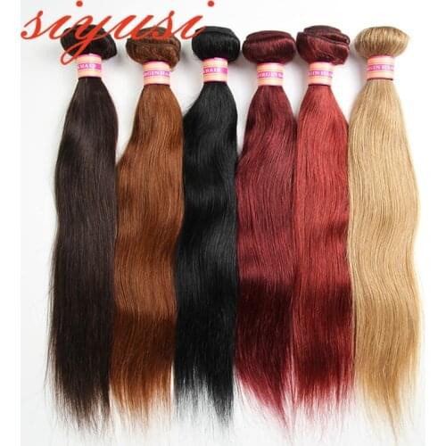 Peruvian Straight Bundles Dye Human Hair Bundles 10 Colors Remy Hair Extensions Wholesale Ombre Human Hair Bundles Siyusi