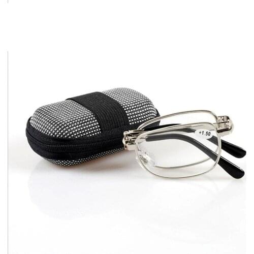 Portable Foldable Reading Glasses Women Alloy Frame Mini pocket Reading Glasses Men Oculos Dobravel Homens Para Leitura Glasses