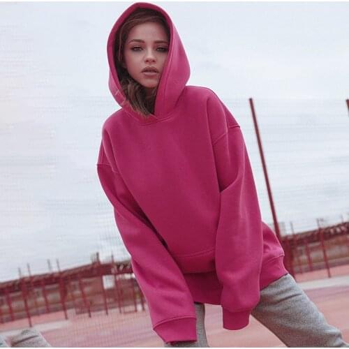 Casual street sweatshirt Simple Super Dalian Hooded Sweater Fashion Loose Solid Color Hooded Big Pocket Sweater