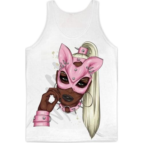 REAL American SIZE BDSM Girl fashion 3D Sublimation Print Tank top - plus size 4XL 5xl 6XL