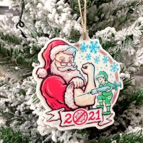 Christmas Ornament Christmas Tree Decoration Santa Claus Injection Tree Hanging Acrylic Hanging Pendants for Home Decorations