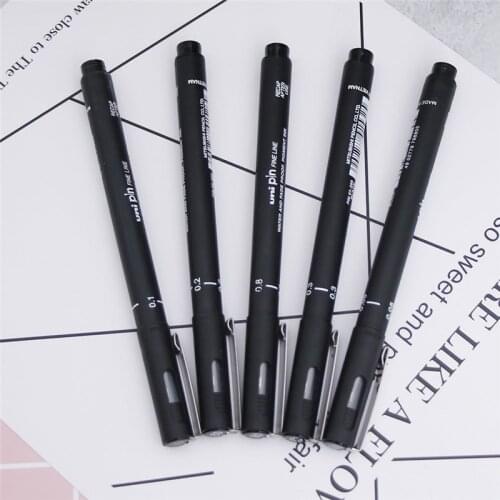 1PC Fineliner Pigma Micron Drawing Pen 005 01 02 03 05 08 Anime Comic Pen Not Blooming Durable Art Markers Gel Pen Drop Shipping