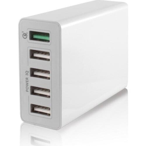 USB Wall Charger KSIX 5 USB 10a White