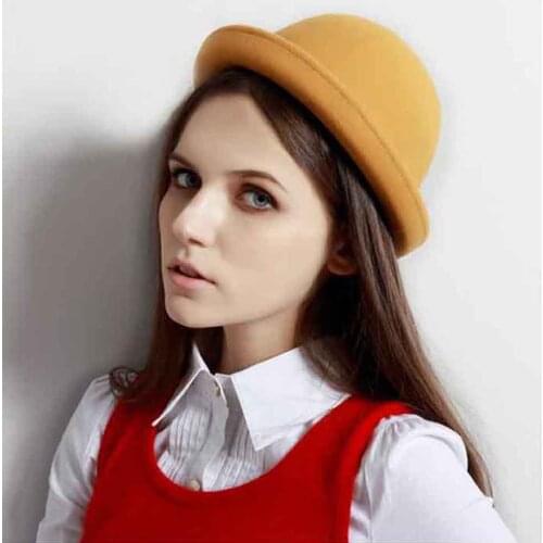 Womens Fedoras Hats Autumn Winter Fashion Warm Wool Felt Hat Retro Vintage Round Top Cap Not Deformed Fedoras Caps For Ladies