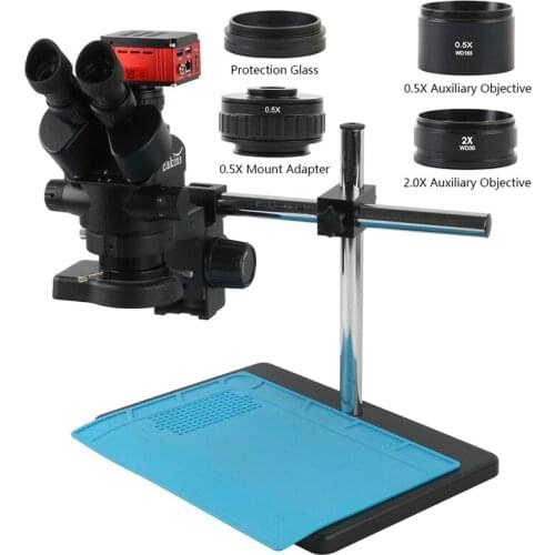 3.5X 7X 45X 90X Simul-Focal Stereo Microscope Trinocular Microscope+8.3MP FHD SONY Sensor 4K UHD Video Camera For PCB Soldering
