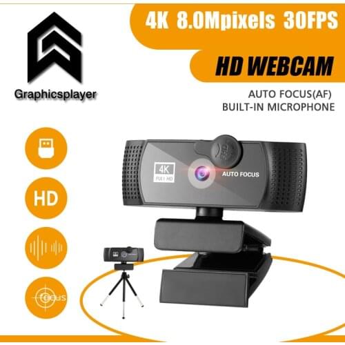 USB 4K Webcam autofocus 30FPS camara web HD webcam 800Mega 3840x2160 With Microphone for computer PC laptops