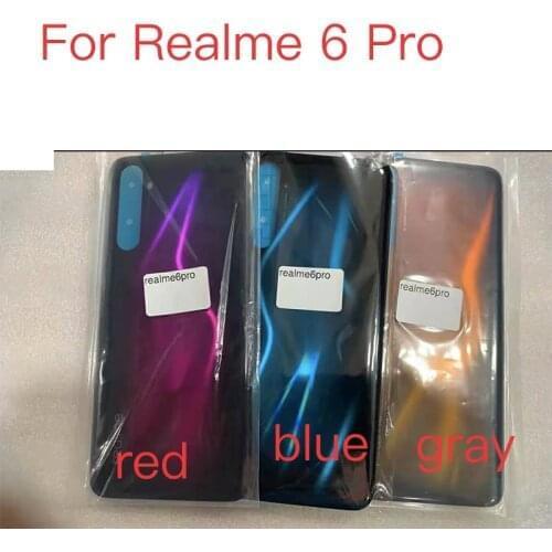 10PCS For Realme 6 Pro Realme6pro Back Battery Cover Housing Rear Back Cover Housing Case Repair Parts