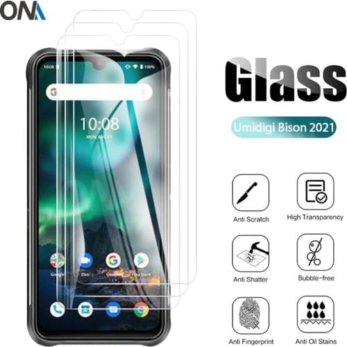 3Pcs Tempered Glass For UMIDIGI BISON 2021 Glass Screen Protector 9H Tempered for UMIDIGI A9 PRO 2021 Protective Film