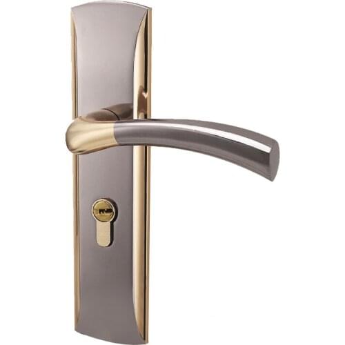 Door lock indoor bedroom European household mute universal door lock door handle handle lock three-piece lock