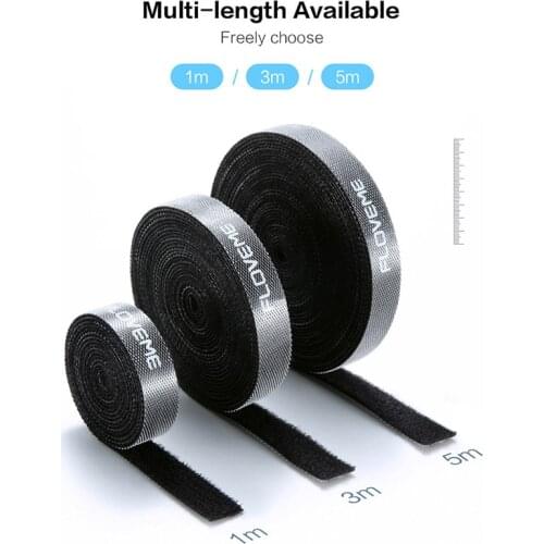 1Roll Black Charger Protector Earphone Cable Holder Wire Winder 1M/3M/5M Multi Purpose USB Cable Management Nylon