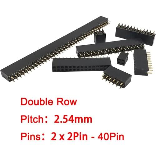 10Pcs/Lot 2.54mm 2* 2P-40Pin Double Row Female Socket PCB Board Connector Pitch 2.54mm Breakaway Pin Header Terminals for Arduin