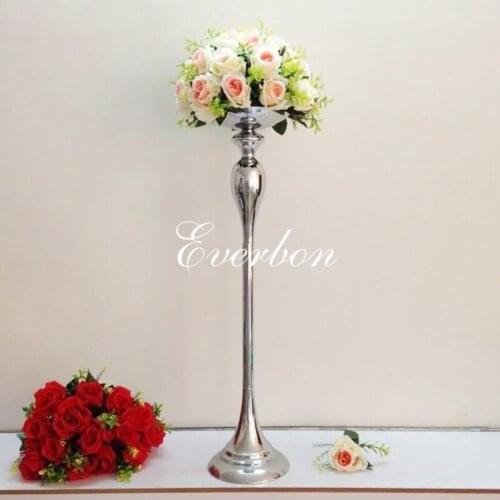 10 pcs/lot 75cm Height Tall Silver Metal Flower Vases for Wedding Centerpieces, Event Decoration