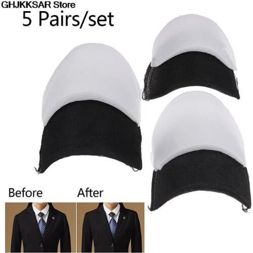10pcs Soft Padded Shoulder Pad Encryption Foam Shoulder Pads For Blazer T-shirt Clothes Sewing Accessories =5Pairs