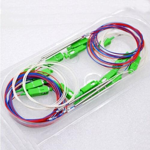 10PCS New Hot 1:2 Taper type SC/APC Optic Fiber Splitter Spectral ratio 10:90 ,50:50 Mini Steel Tube Bundle Connector Wholesal