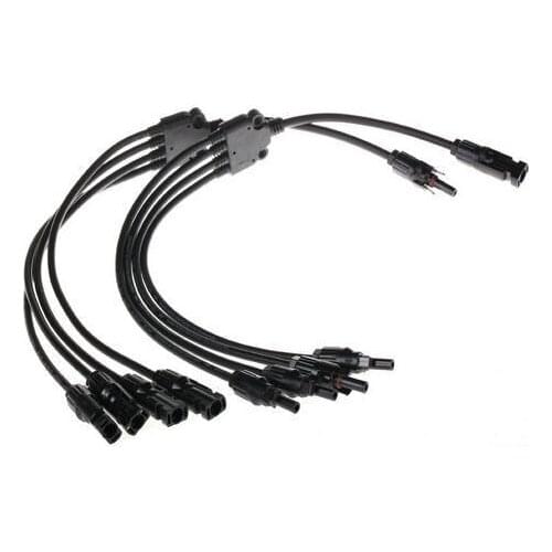 20 Pairs /Lot Solar Panel Y Type 1 to 4 PV Connectors M-FFFF and F-MMMM Branch with 4Y Cable Five Way Pug Parallel Connection
