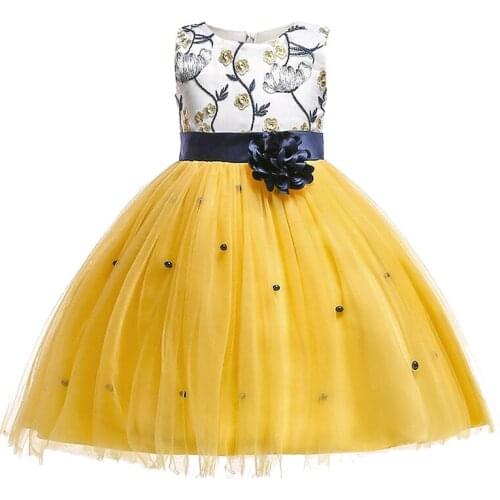 2020 Summer Flower Elegant Princess Dress For Girl Children Clothes Party Baby Dress Girl Youth Graduation Wedding Girls Dress