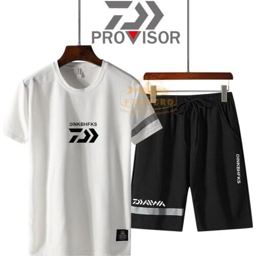 2021 DAWA Fishing Clothes Outdoor Ice Silk Summer Short Sleeve Shirt Fishing Shorts Men Breathable Fishing Short Sleeve Shirt