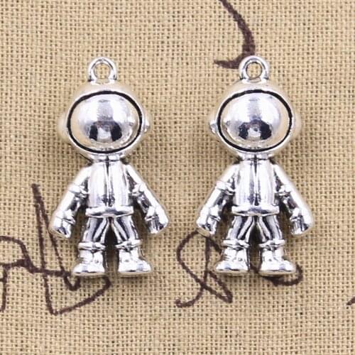 3pcs Charms 3D astronaut cosmonaut 33x17x12mm Antique Silver Color Pendants DIY Crafts Making Findings Handmade Tibetan Jewelry