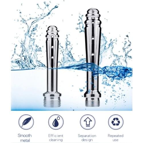 Anal Enema Cleaning Shower Stainless Steel Colonic Douche Nozzle Vaginal Wash BDSM Toys Butt Plug Anal Cleaning Vagina Cleansing