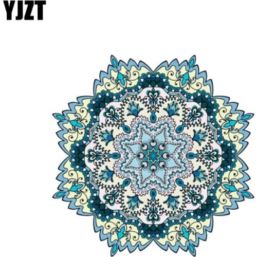 YJZT 9.6CM*9.6CM Car Accessories Mandala Ornament PVC Reflective Body Car Sticker 6-2248
