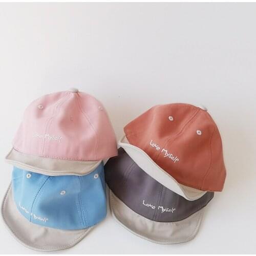Spring Summer Baby Baseball Hats Letter Embroidery Cotton Peaked Cap Autumn Kids Boys Girls Outdoor Sun Hats