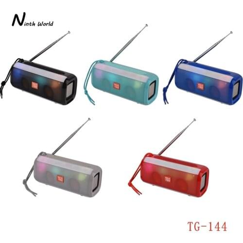 T&G TG144 Bluetooth Speaker Wireless Portable Loudspeaker FM Radio Adjustable Antenna Music Player LED Flash Light Speakers