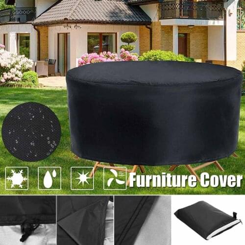 227x110cm/185x110cm Black Garden Patio Furniture Cover Set Outdoor Rattan Table Protection Round Cube Waterproof Dust Cover