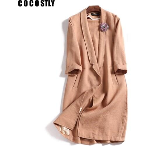 Женские льняные пиджаки COCOSTLY China At AliExpress