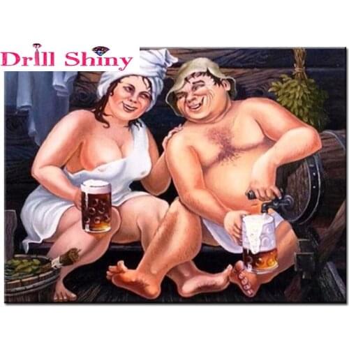 Art DIY 5D Diamond Mosaic Nude Couple Handmade Diamond Painting Cross Stitch Set Diamond Embroidery Pattern Rhinestone