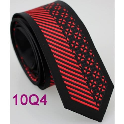 YIBEI Coachella ties Red Diagonal Stripes & Small triangle Neckties Black Border Cravatta Black Stripes &Small Grids Neck Tie