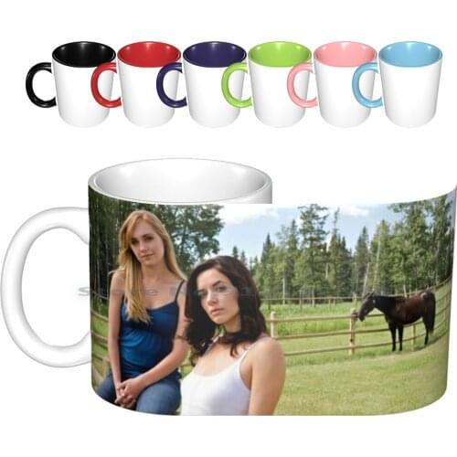 Amy & Lou-Heartland Ceramic Mugs Coffee Cups Milk Tea Mug Heart Land Heartland Lou Amy Canadian Show Horse Alberta Cowboys