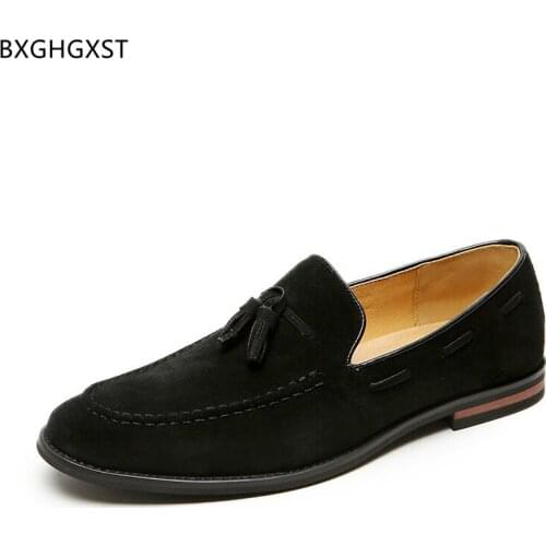 Black Loafers Men Dress Shoes Tassels Leather Shoes Men Formal Office Shoes for Men 2021 Chaussure De Homme Zapatos De Hombre