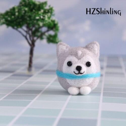 Non-Finished Handmade DIY Wool Felting Package Cute Dog Pet Decoration For Girls