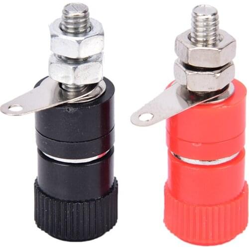 New 4Pcs/lot black+red Speaker Amplifier Terminal Binding Post Banana Plug Socket Female Connector