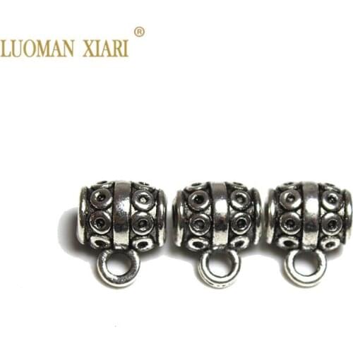 Wholesale 10pcs/20pcs Silvery Alloy Oval Spacers Beads Charms There Are Three Holes DIY For Jewelry Making Bracelet 8*10 mm