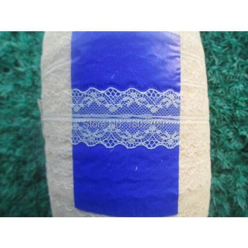 Wholesale! 10 yards 3.8 cm wide of beautiful embroidery lace beige mesh belt clothing decorative arts and crafts