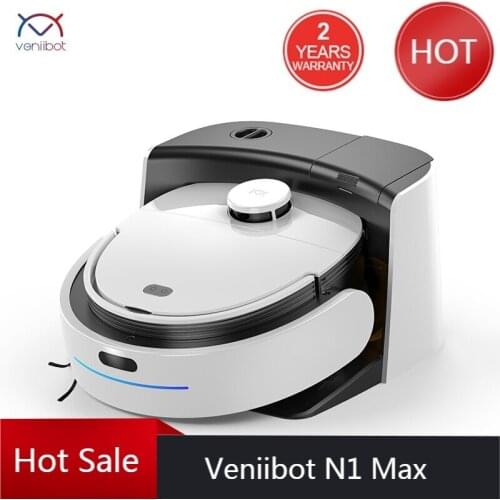 2020 New Veniibot N1 Max Robot Vacuum Cleaner with Self-cleaning Mop Fabrics Systerm Mopping with Pressure APP Control