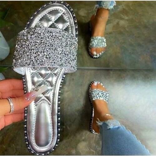 Summer Shining Womens Slippers Flat Home Outdoor Women Sandals Bohemia Brand Women Beach Shoes Sandalias De Las Mujeres 36-43