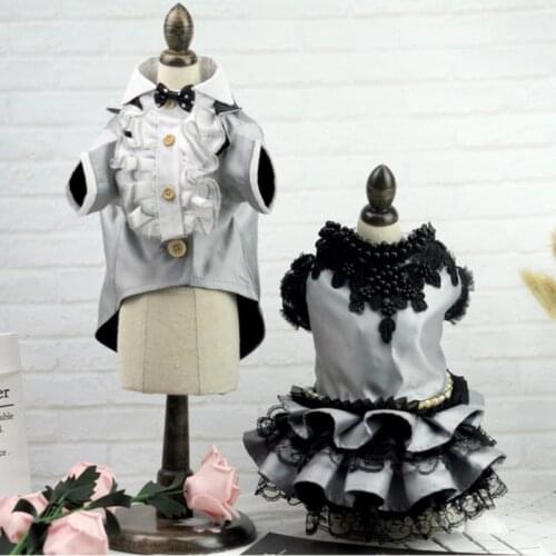 Dog Wedding Dress Suit Tuxedo Small Dog Clothes Coat Puppy Clothing Chihuahua Yorkie Costume Schnauzer Pomeranian Pet Outfit