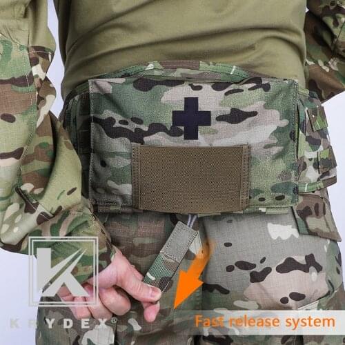 KRYDEX LBT9022 Seal Medical Kit Pouch 5.5"*9" Quick Release Tactical Modular MOLLE Belt Outdoor Emergency Blow Out Bag MC