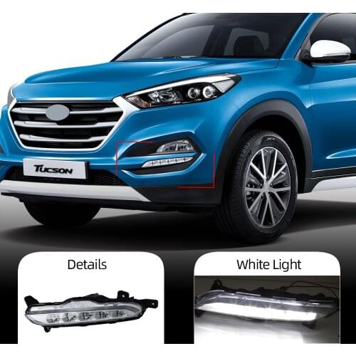 LED Daytime Running Lights For Hyundai Tucson 2015 2016 2017 2018 Daylight 12V DRL foglights headlight body kits Car Styling
