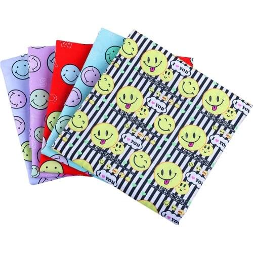 50*140cm/piece polyester fabric Christmas smiling face polyester cotton printed textile patchwork DIY sewing clothes tablecloths