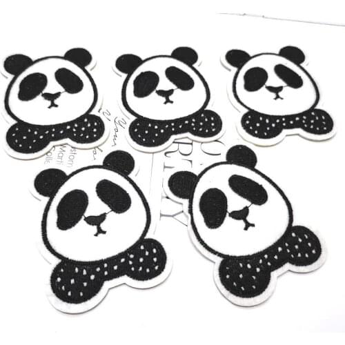 Embroidered Panda Iron-on Cloth Patch T-Shirt Sewing DIY Accessories Appliques for Hat Bag Clothes
